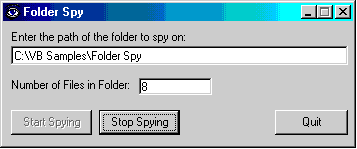 Spy on a folder to automatically detect when its contents change.