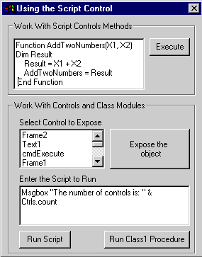 Using the Microsoft Script Control