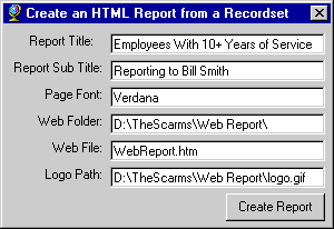 Create web reports from VB by encasing your data with HTML