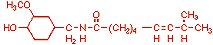 Chemical formula for capsaicin
